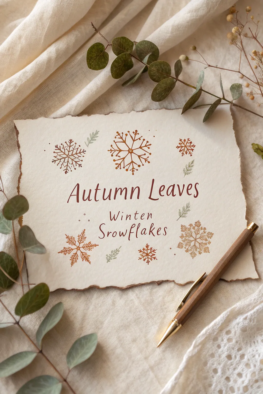 Capture the essence of the seasons with exquisite calligraphy art that warms the soul.