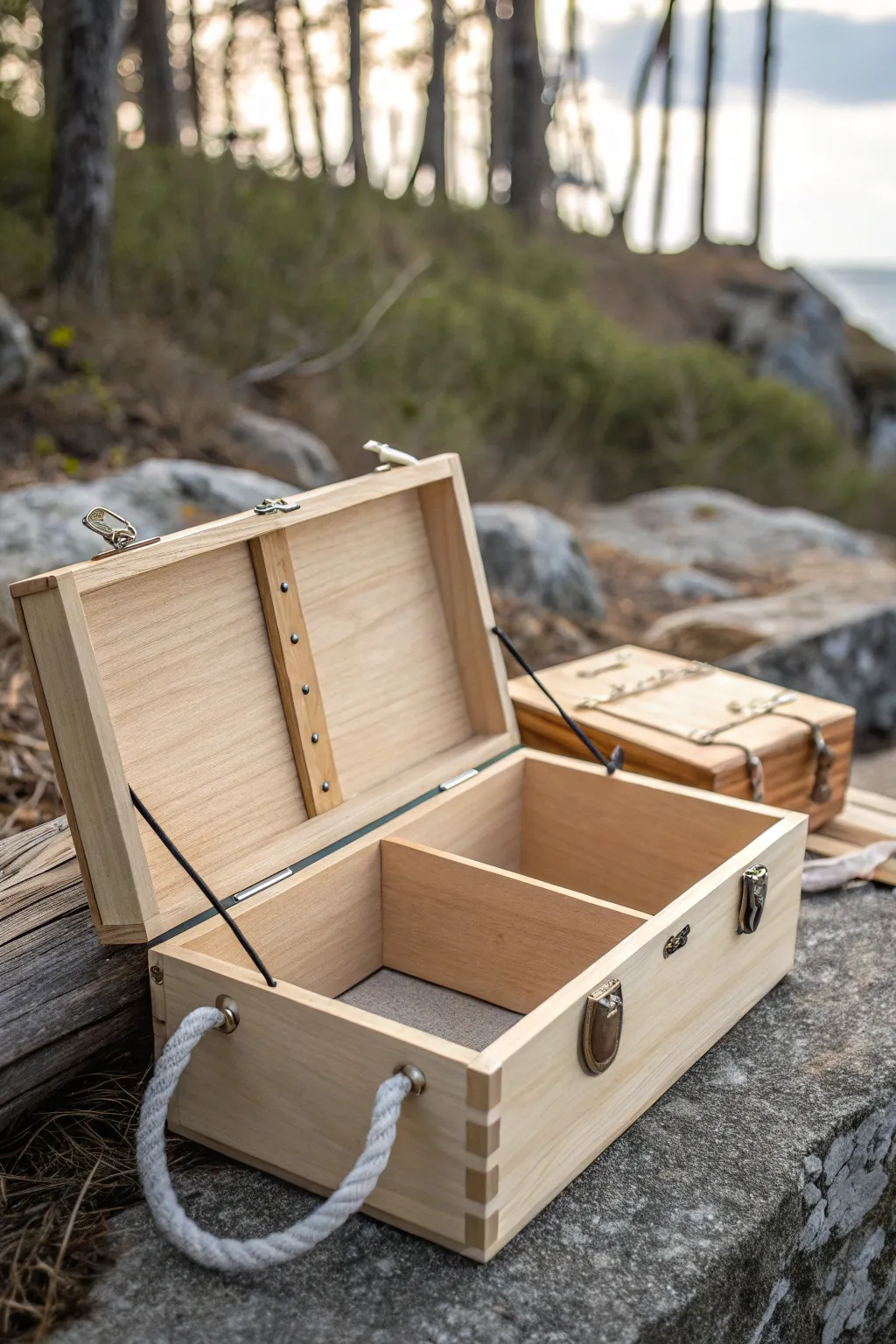 Stay ready for any adventure with this stunning, weather-resistant camp box—where craftsmanship meets nature.