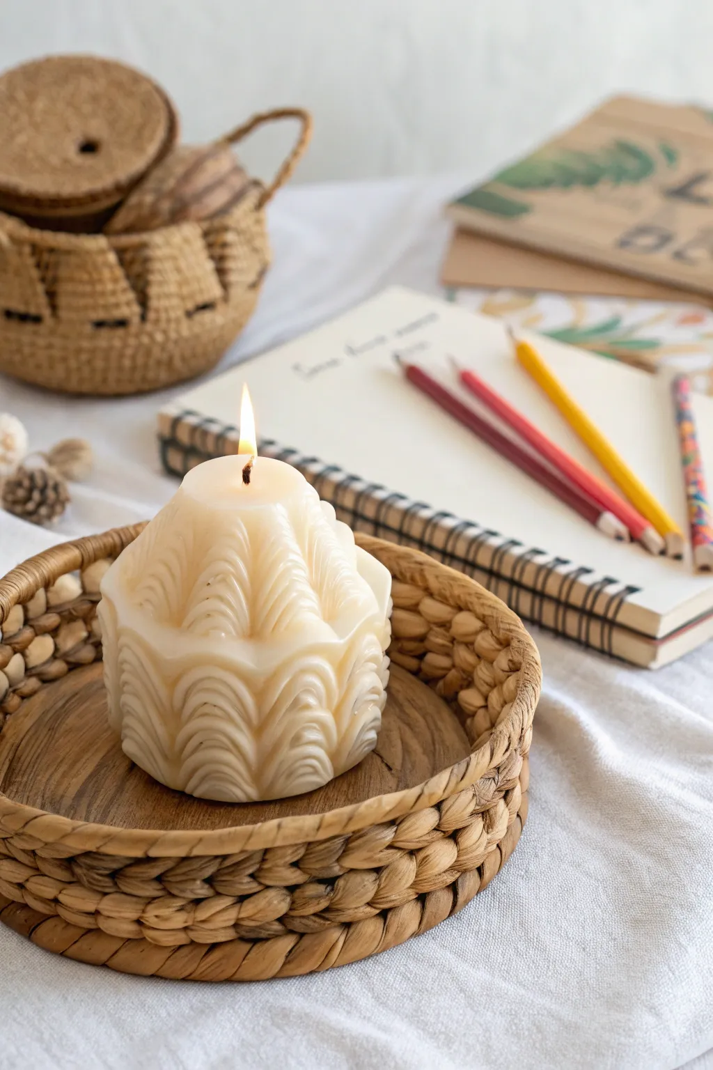 Ignite your creativity with this sculptural candle centerpiece – a perfect blend of art and elegance.