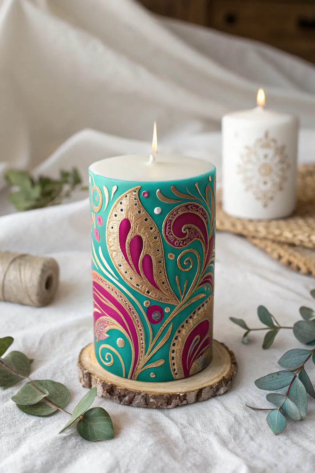 Transform your space with vibrant artistry and Scandinavian elegance. Discover the beauty of handcrafted candles!