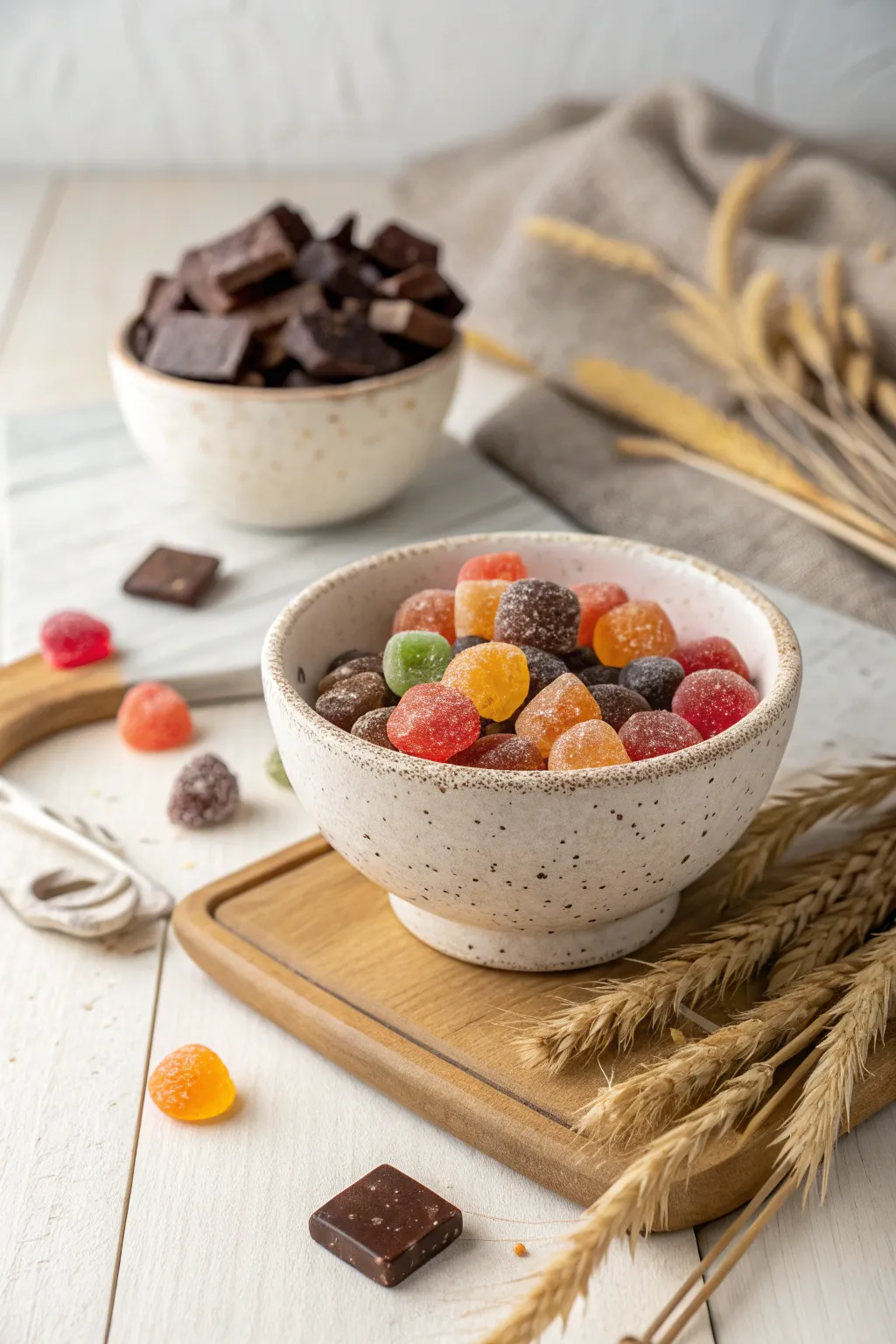 Indulge your sweet tooth with this elegant mix of candies, perfectly blending minimalist charm with a playful twist!