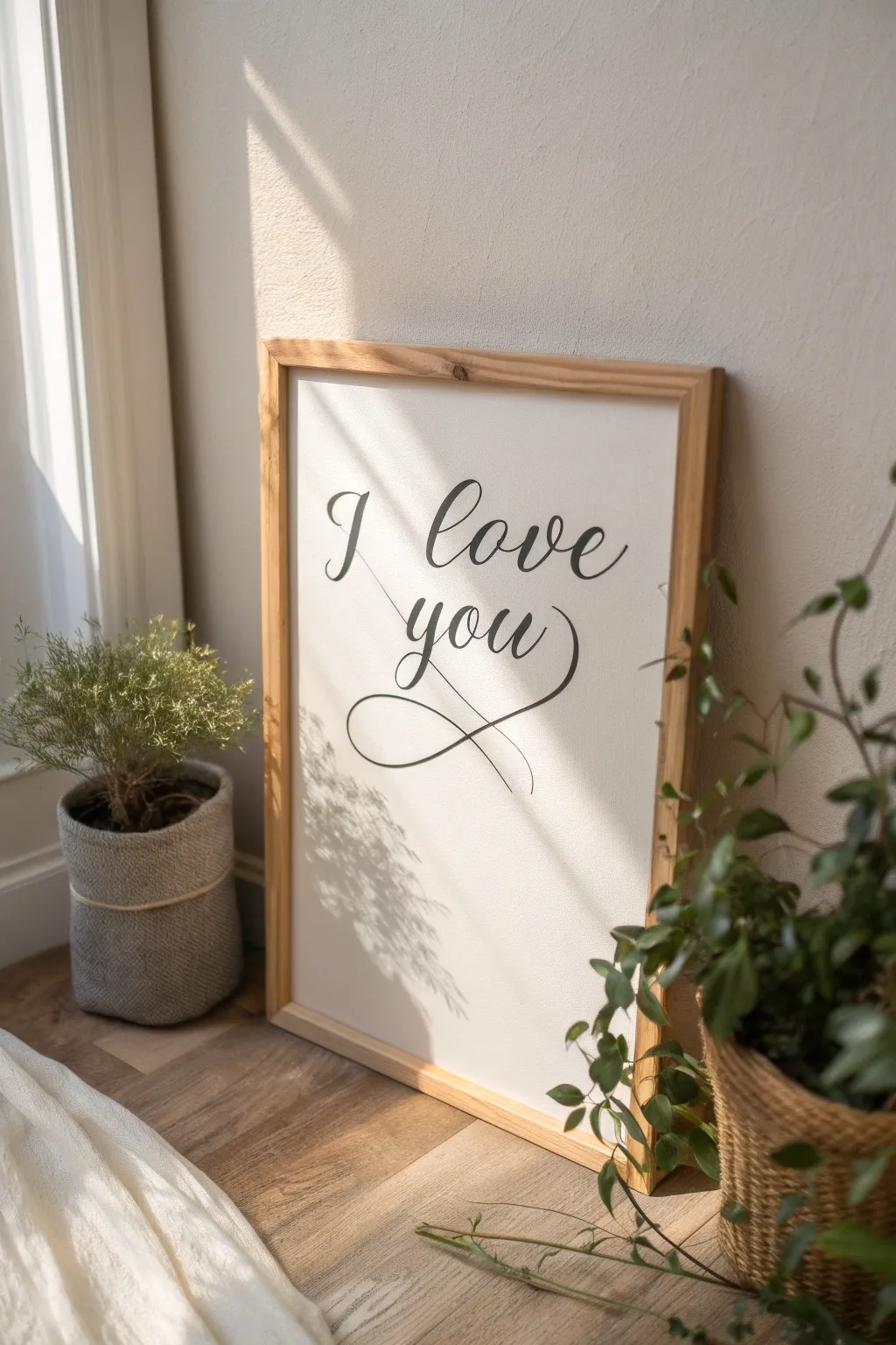 Embrace simplicity with heartfelt calligraphy: A minimalist canvas that speaks volumes.