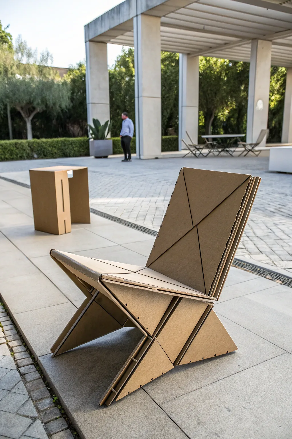 Embrace sustainable style with this foldable cardboard chair—perfect for your next outdoor adventure!