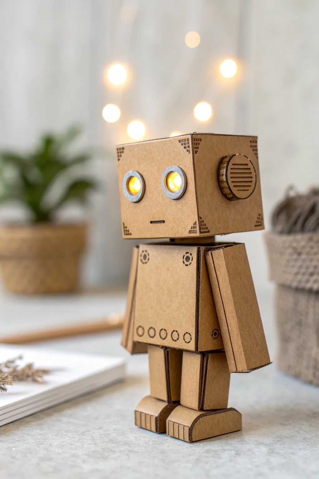 Meet your new favorite toy: a charming cardboard robot with a minimalist touch.