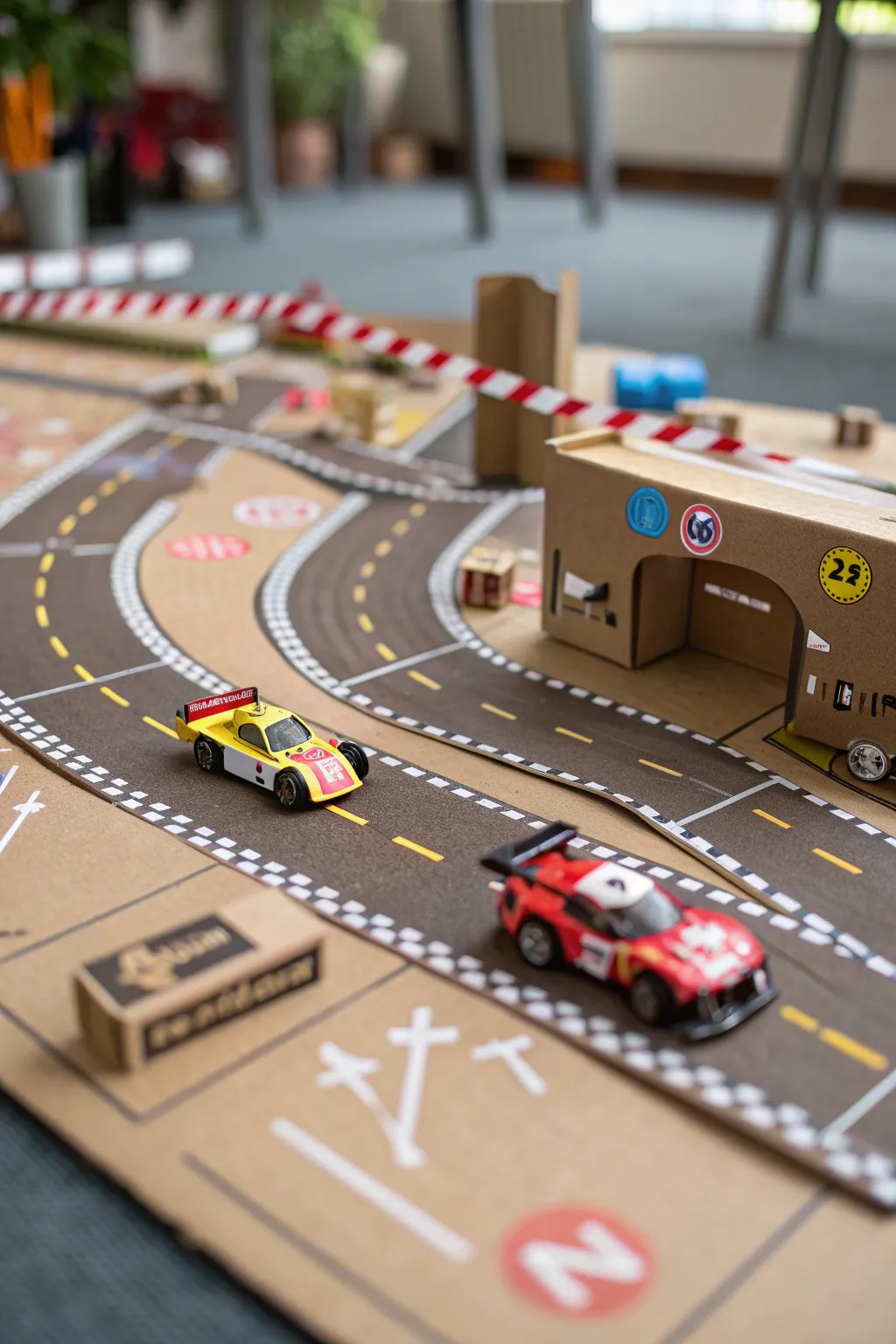 Unleash creativity with interactive cardboard race tracks – where imagination meets play!