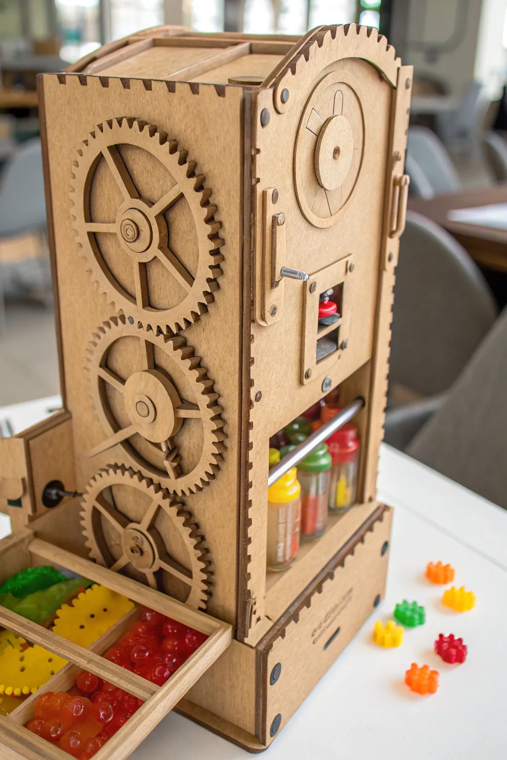 Explore the magic of mechanics with this DIY cardboard vending machine!