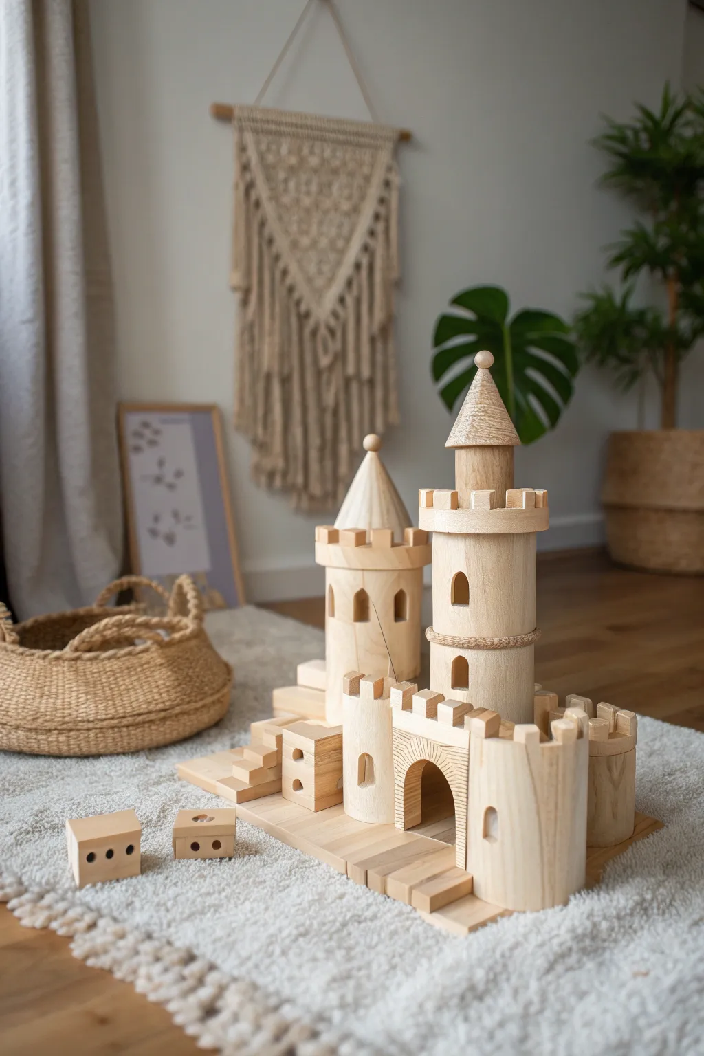 Unleash imagination with this charming wooden play castle—where creativity meets craftsmanship.