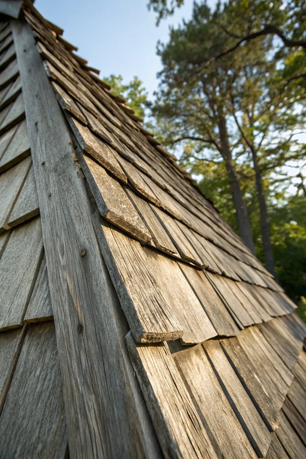 Embrace timeless elegance with weathered cedar shakes, adding history and charm to your home.