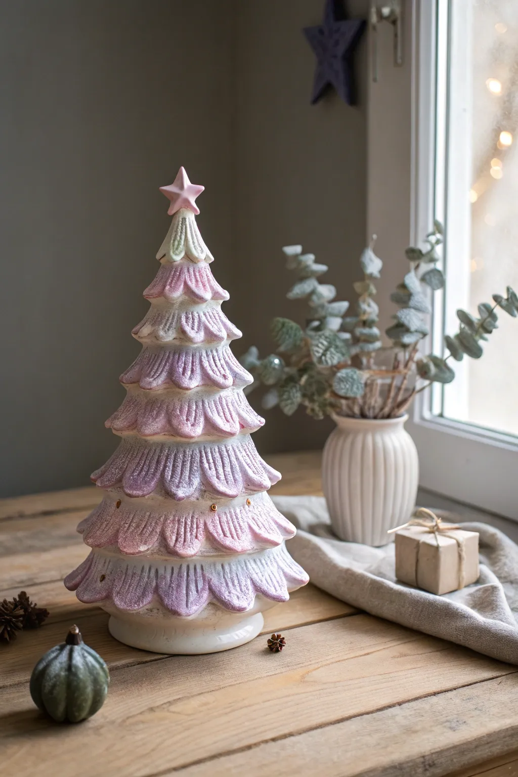Bring a touch of whimsy to your holiday decor with pastel-painted ceramics. 🎄✨