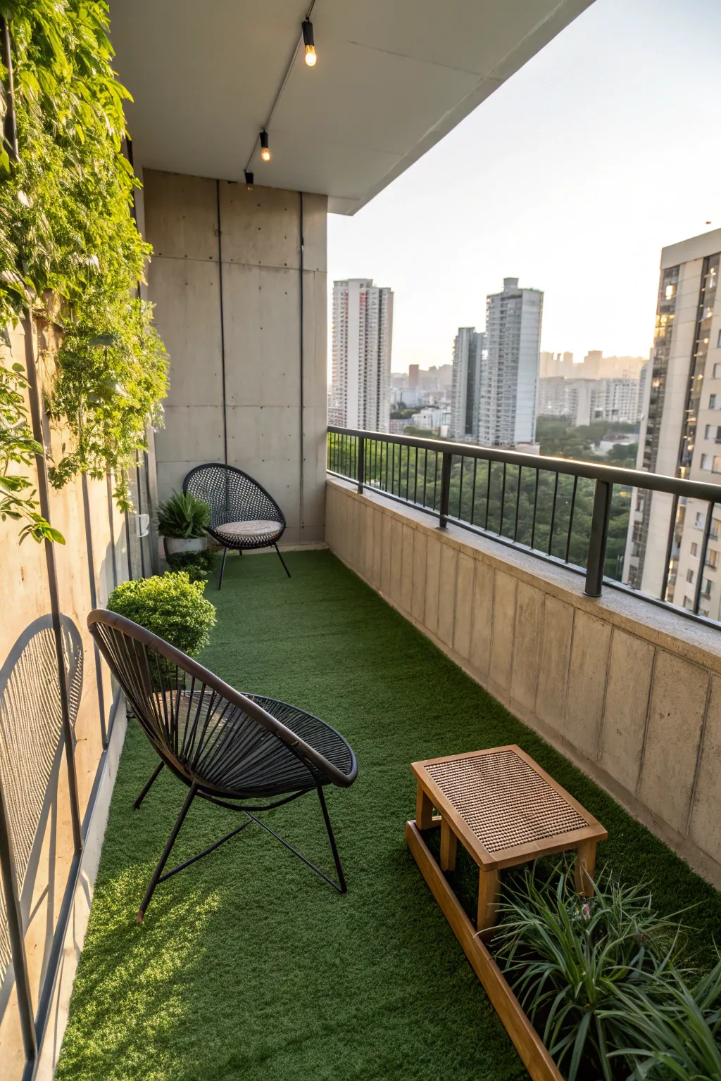 Transform your concrete space into a lush oasis with artificial grass.