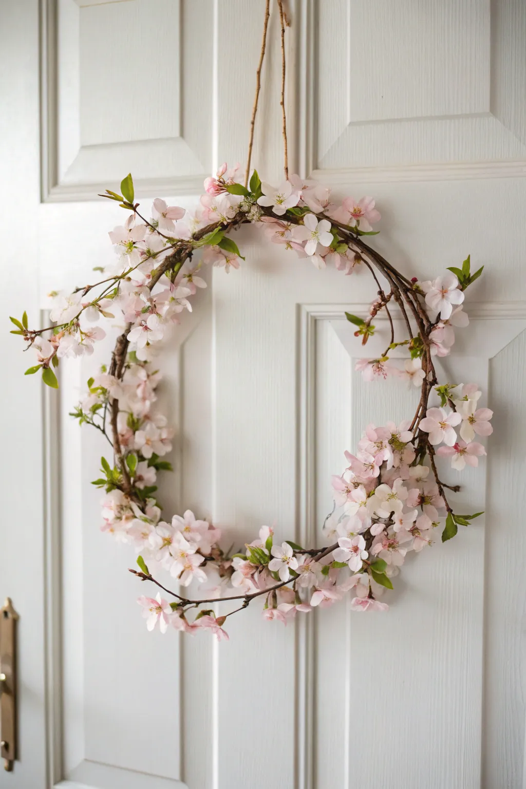 Embrace the serene beauty of spring with this cherry blossom wreath—a perfect blend of Scandinavian simplicity and boho charm.