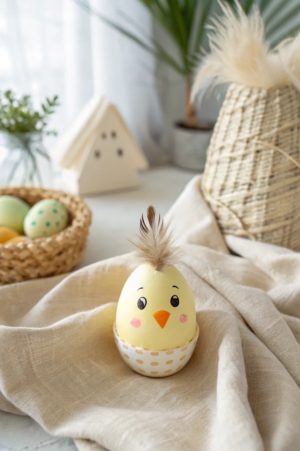 Transform your eggshells into adorable chicks—an eco-friendly craft with Scandinavian charm!