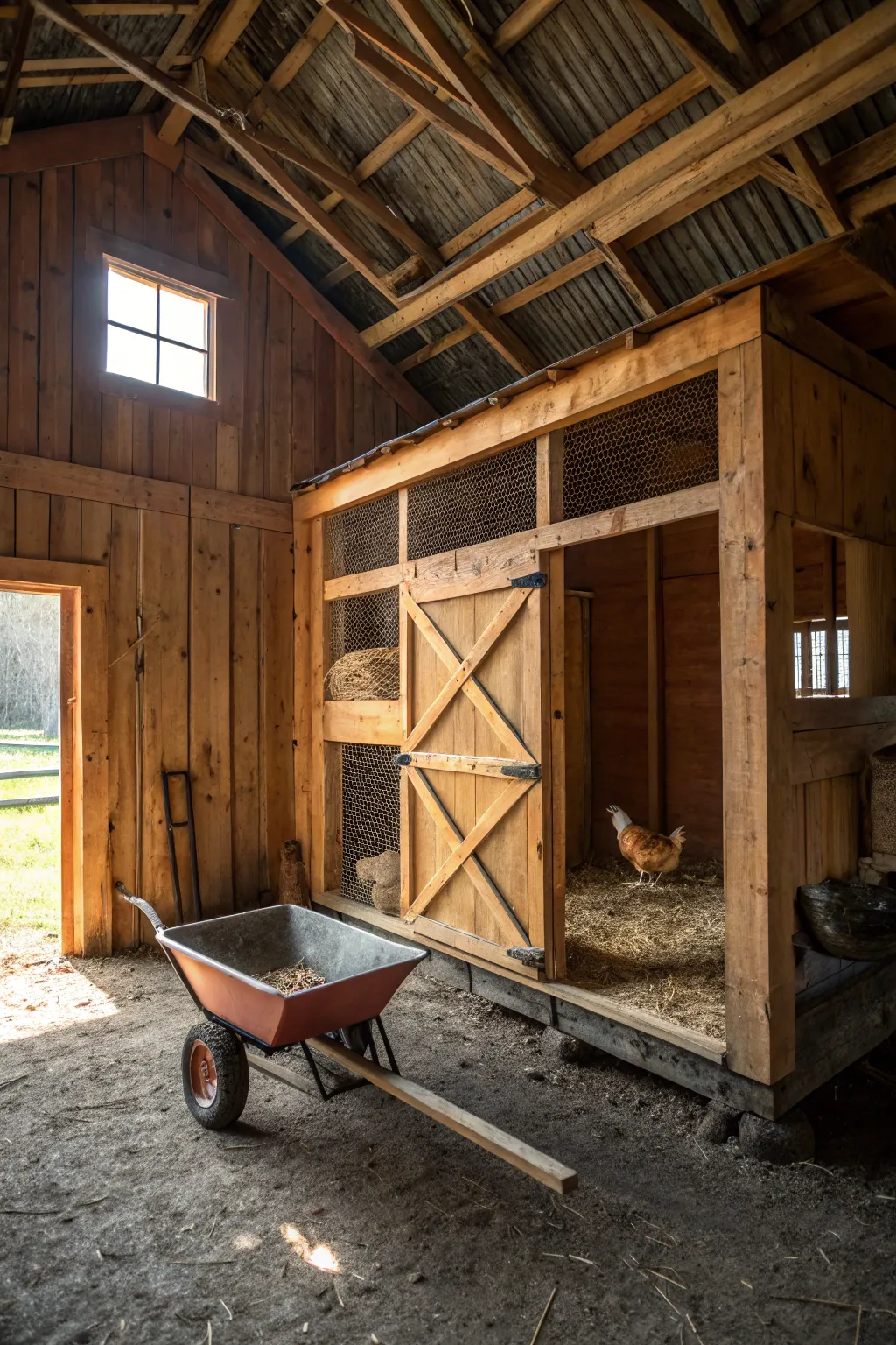 Streamline your barn chores with a beautifully designed chicken coop – style meets function!