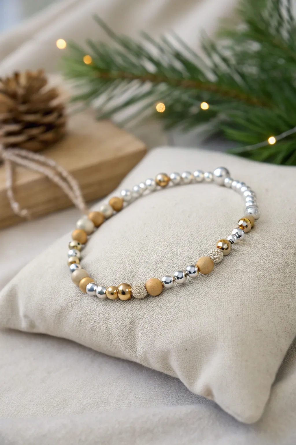 Embrace the elegance of metallic magic this Christmas with a bracelet that sparkles with sophisticated simplicity.