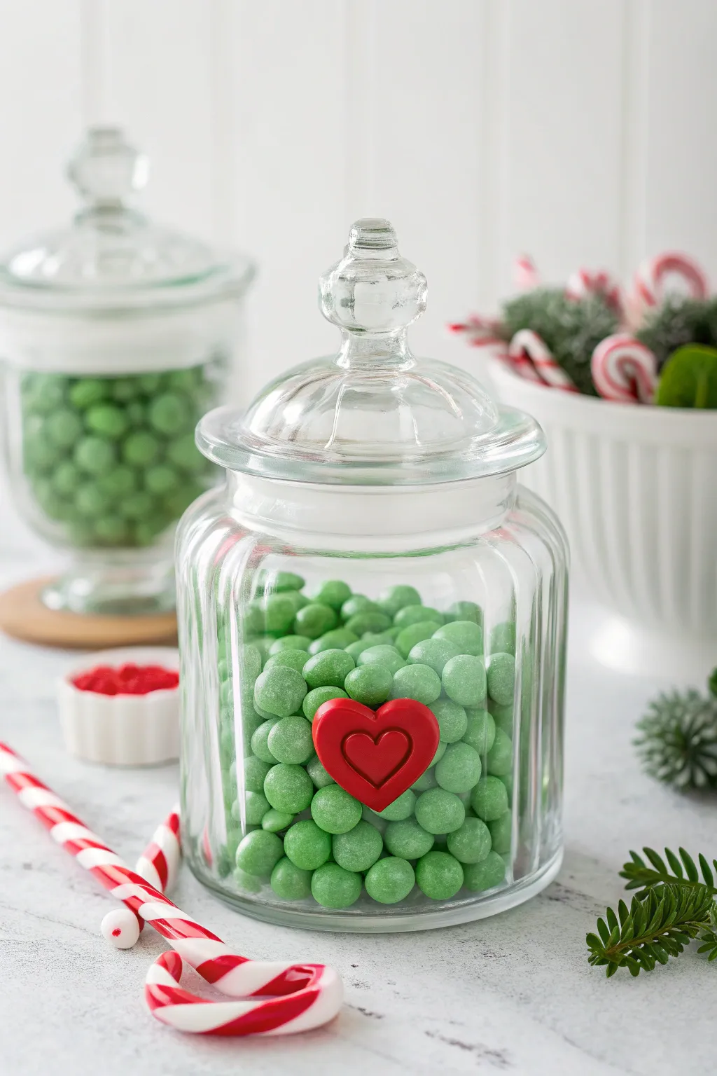 Celebrate the season with the Grinch Green Jar: a minimalist delight filled with minty cheer and a touch of holiday spirit.