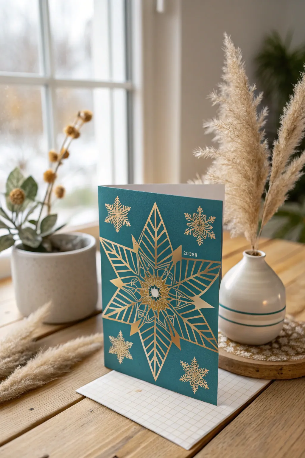 Embrace the festive spirit with a modern twist—teal and gold for a bold holiday statement.