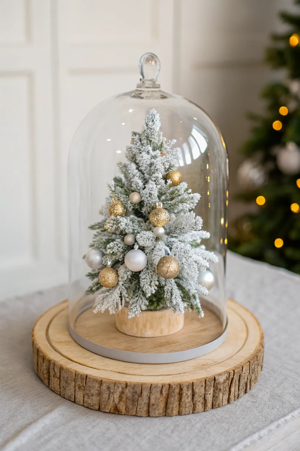 Bring the magic of a winter wonderland to your table with this minimalist Christmas centerpiece.