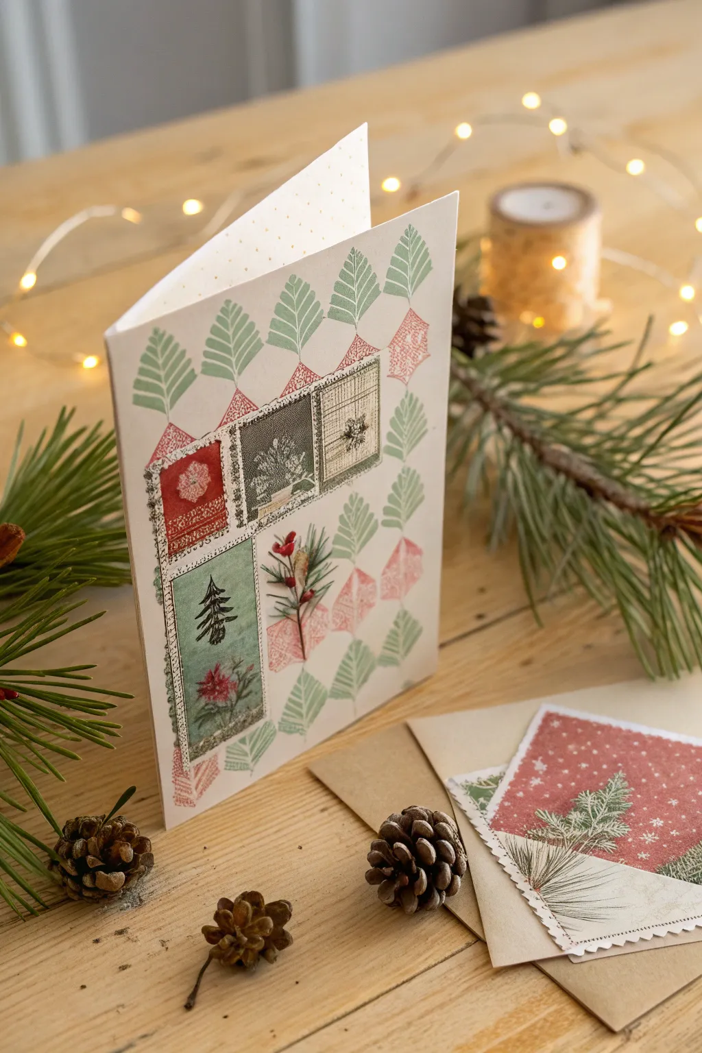 Celebrate the season with eco-friendly elegance: Upcycled Christmas cards that tell a story of sustainability and style.