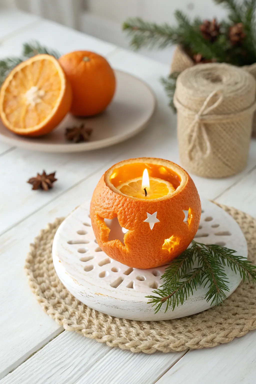 Embrace the warmth and fragrance of the season with these charming citrus candle holders. Perfect for adding a touch of natural elegance to your holiday decor.