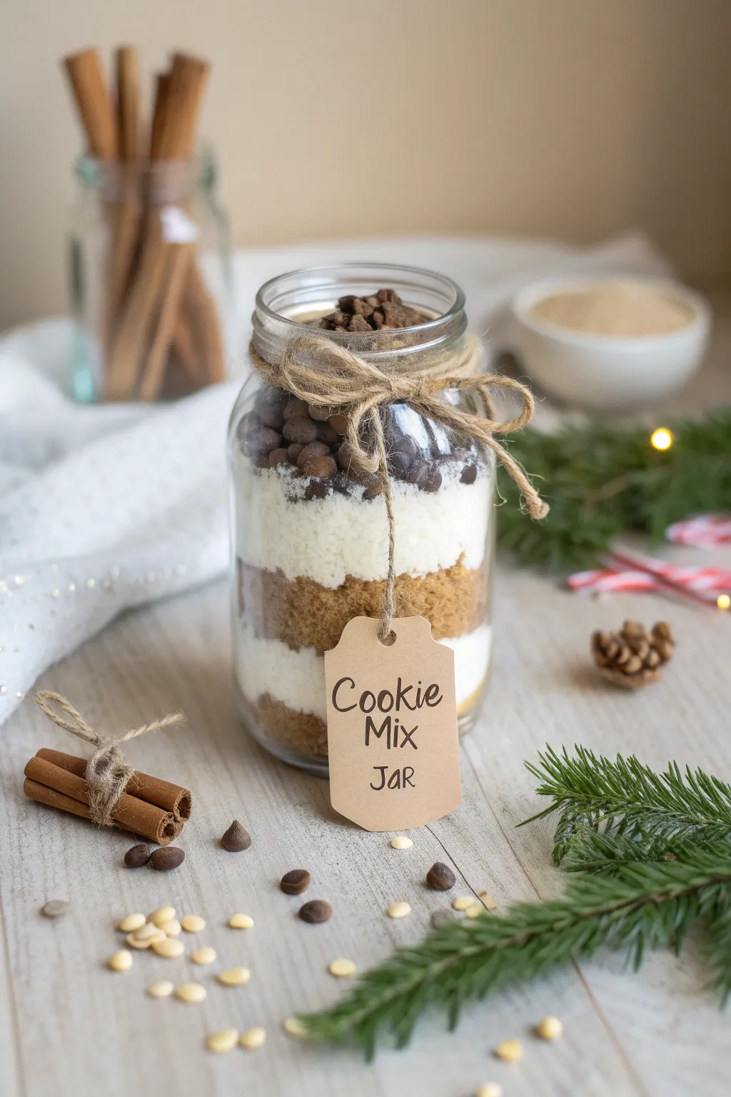 Crafted with love: A delightful homemade cookie mix jar, perfect for gifting!