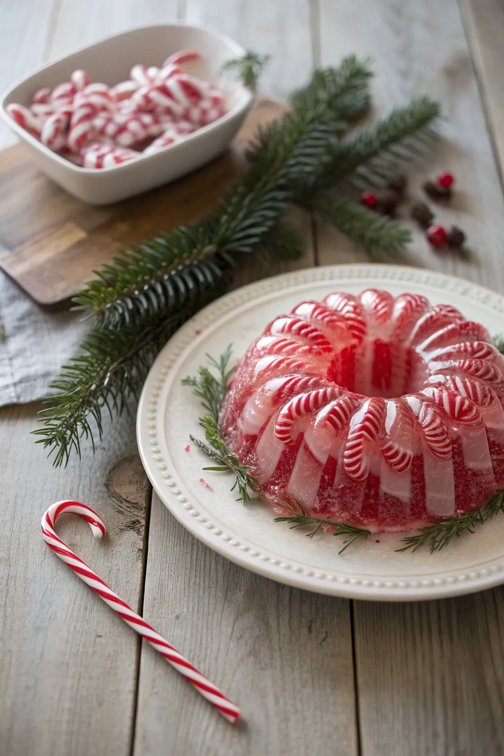 Elevate your holiday table with a Peppermint Twist jello, where simplicity meets festive flair.