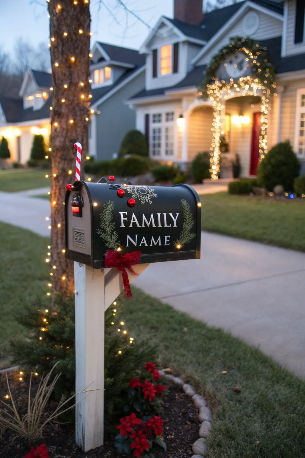 Make it personal with a customized holiday message on your mailbox.