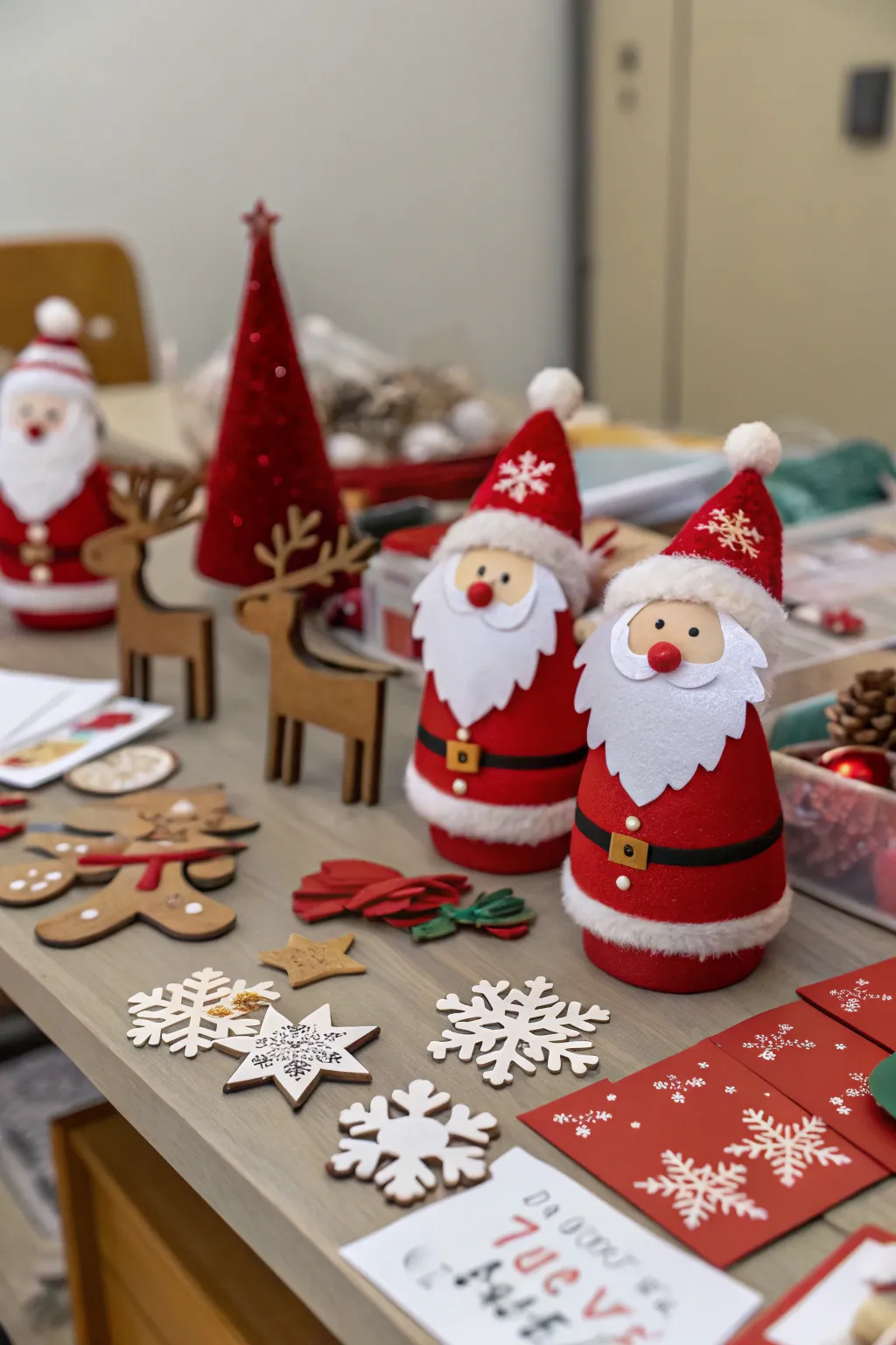 Handmade crafts add a personal touch to your office decor.