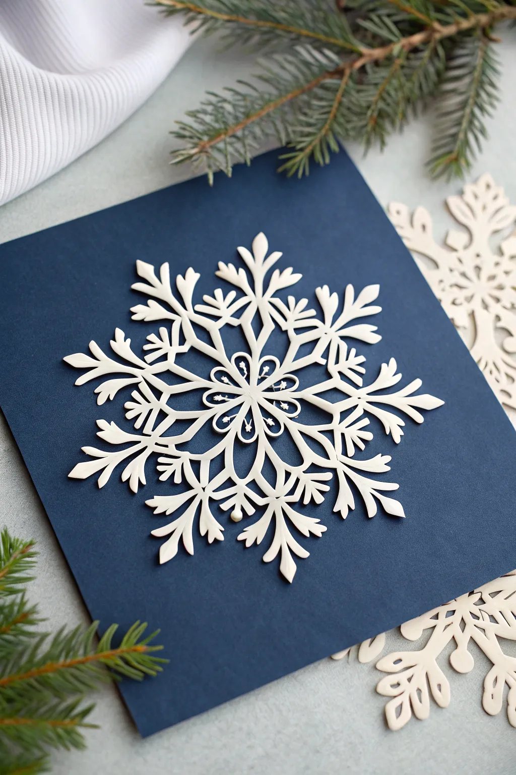 Embrace the art of simplicity with handcrafted paper snowflakes this holiday season.