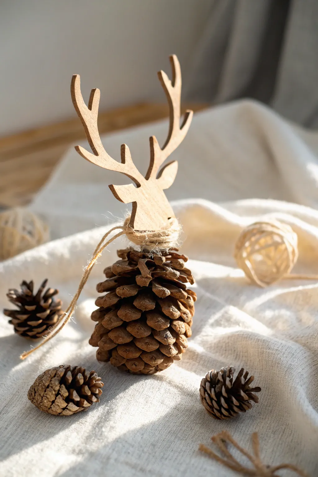 Bring a touch of handcrafted charm to your holiday decor with these delightful pinecone reindeers!