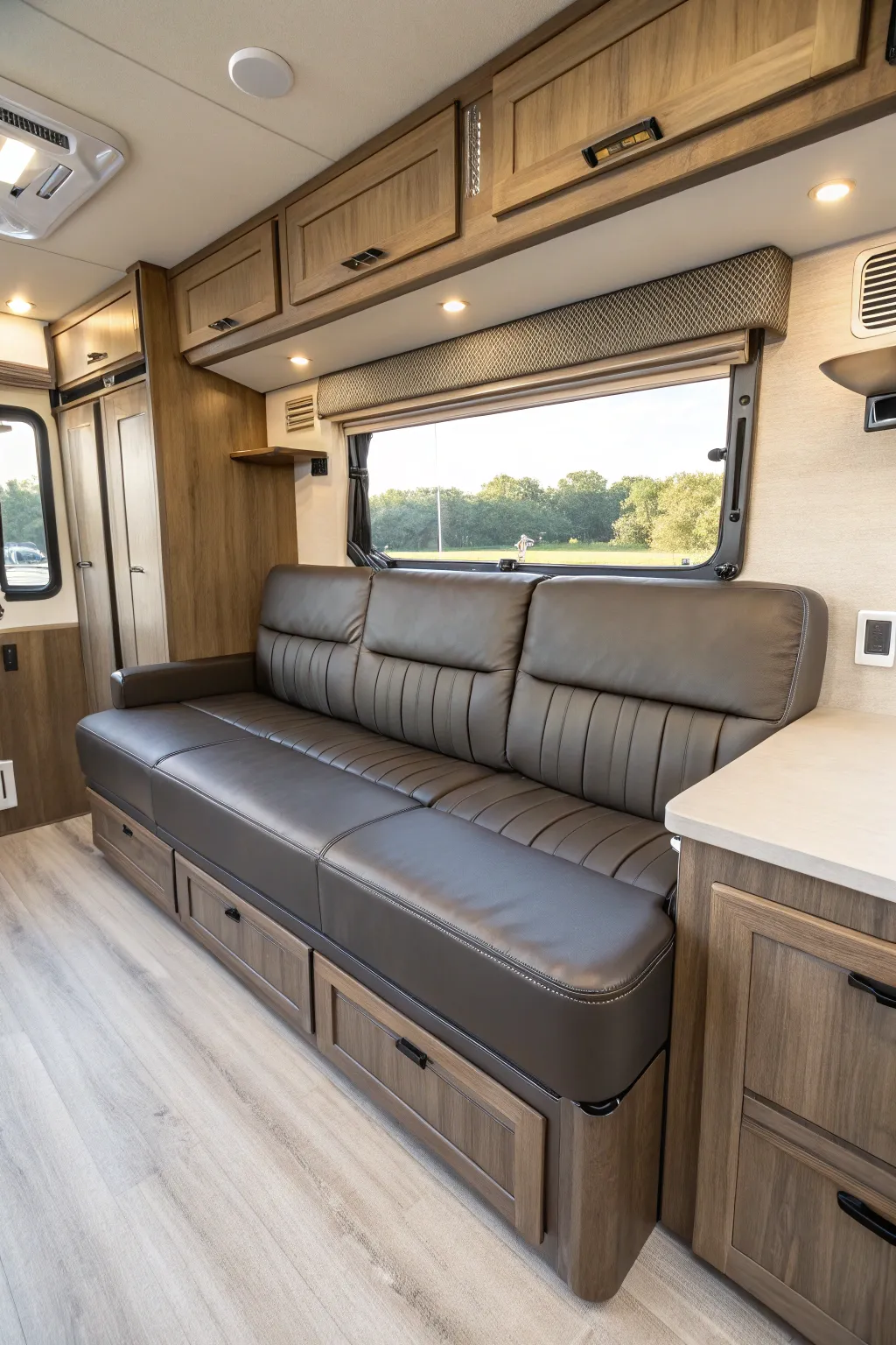 Transform your RV with multifunctional furniture that combines style and practicality. #RVLiving #SpaceSaving