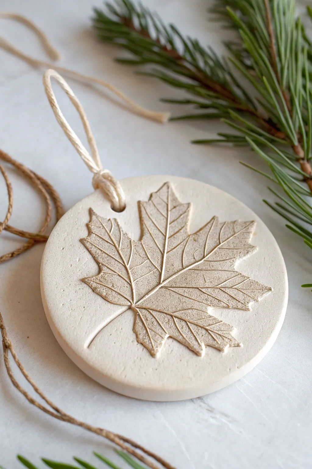 Capture the essence of nature with these stunning clay leaf impression ornaments.