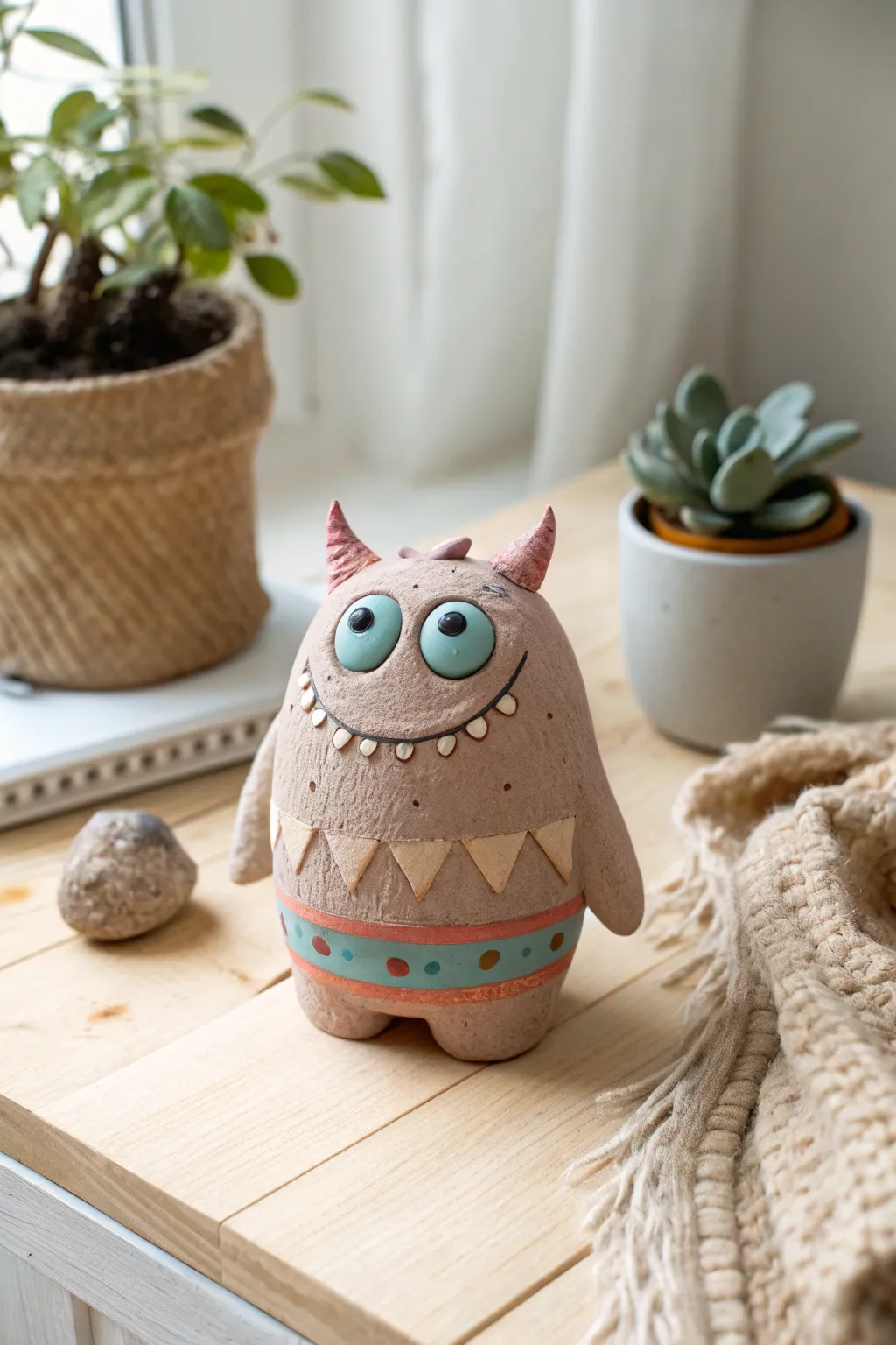 Meet your new whimsical friend: a charming clay creature with a playful twist!