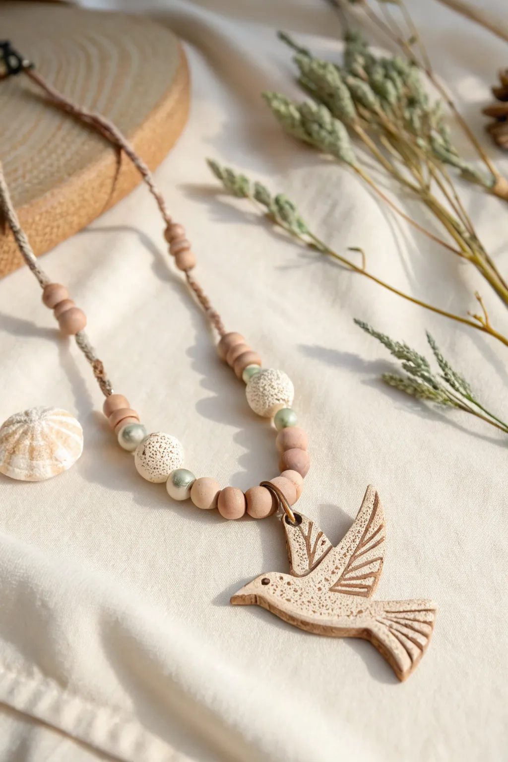 Embrace nature's whimsy with this charming clay bird necklace, a perfect blend of simplicity and playful elegance.