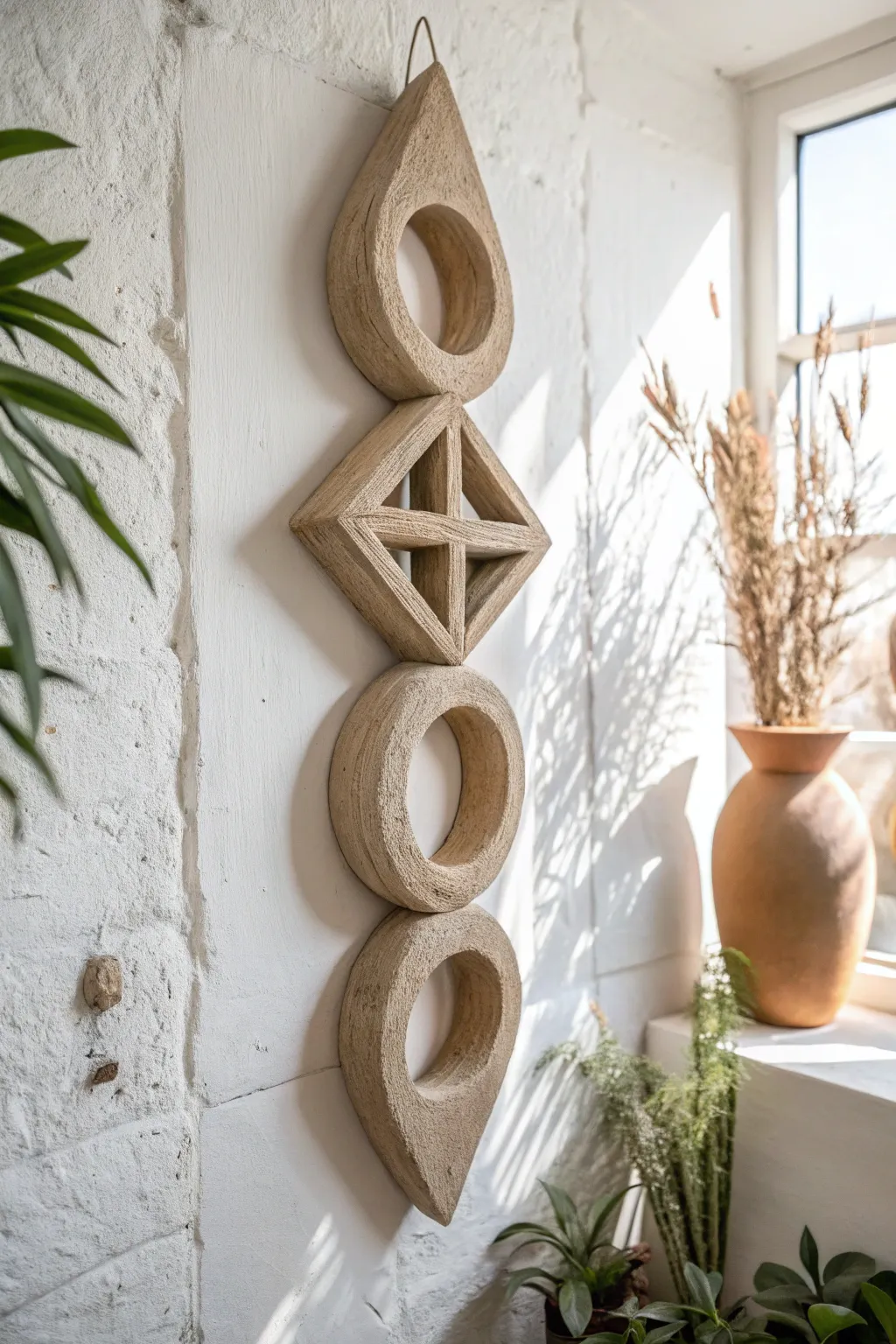 Elevate your space with the elegance of minimalist geometric clay art.