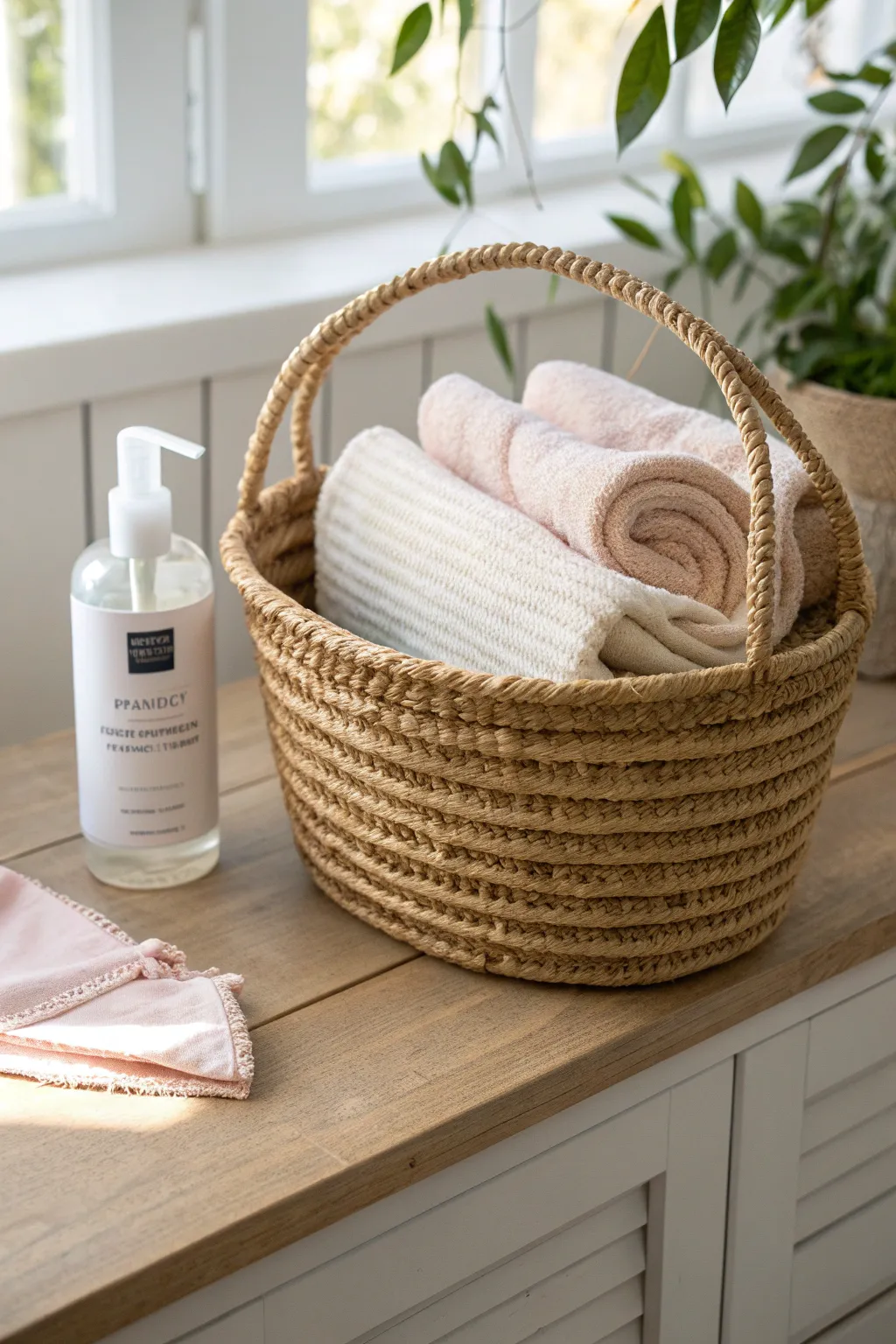 Embrace simplicity with a minimalist cleaning basket that combines elegance and functionality.