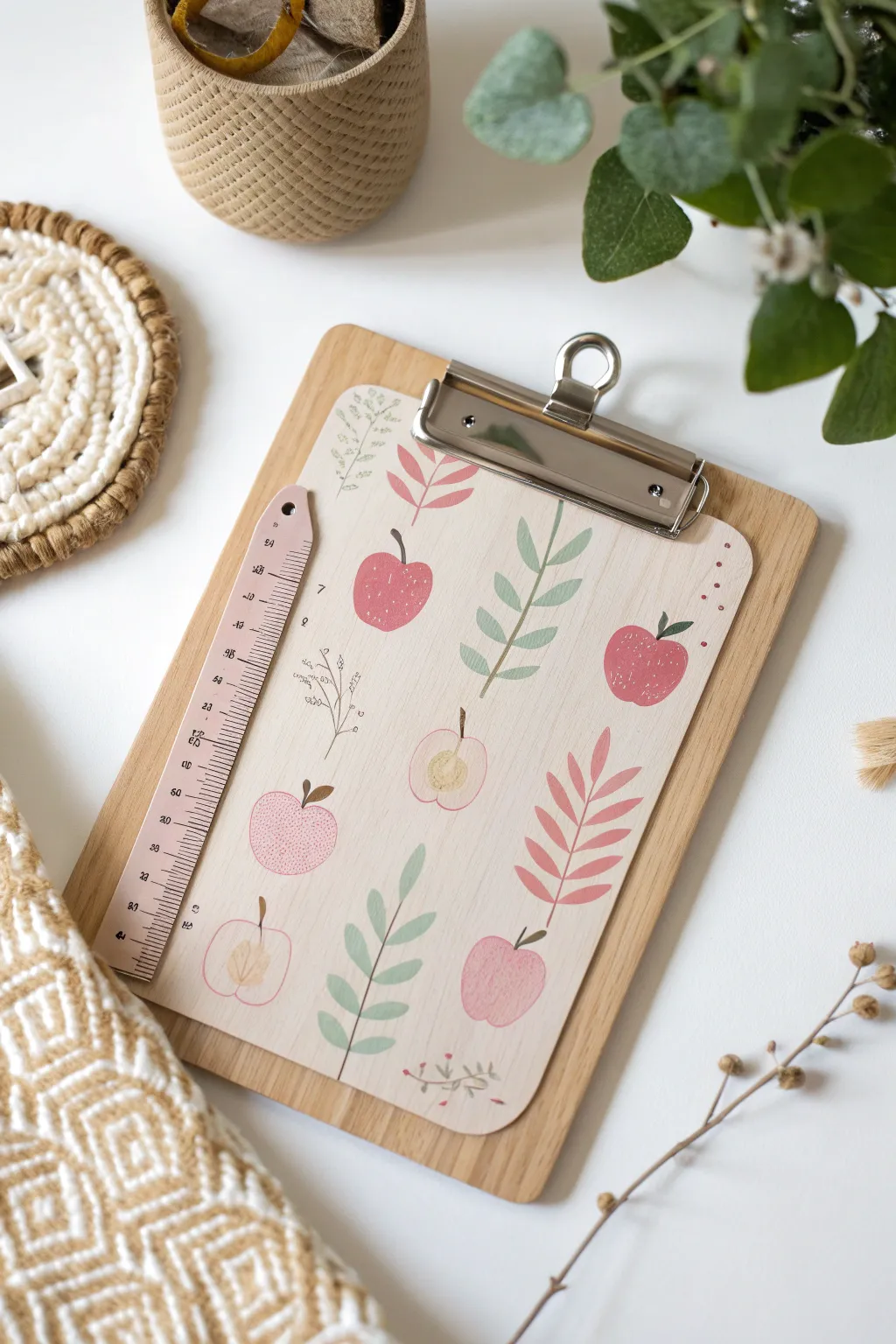 A thoughtful gift for a beloved teacher: simplicity meets artistry in this charming school-themed clipboard.