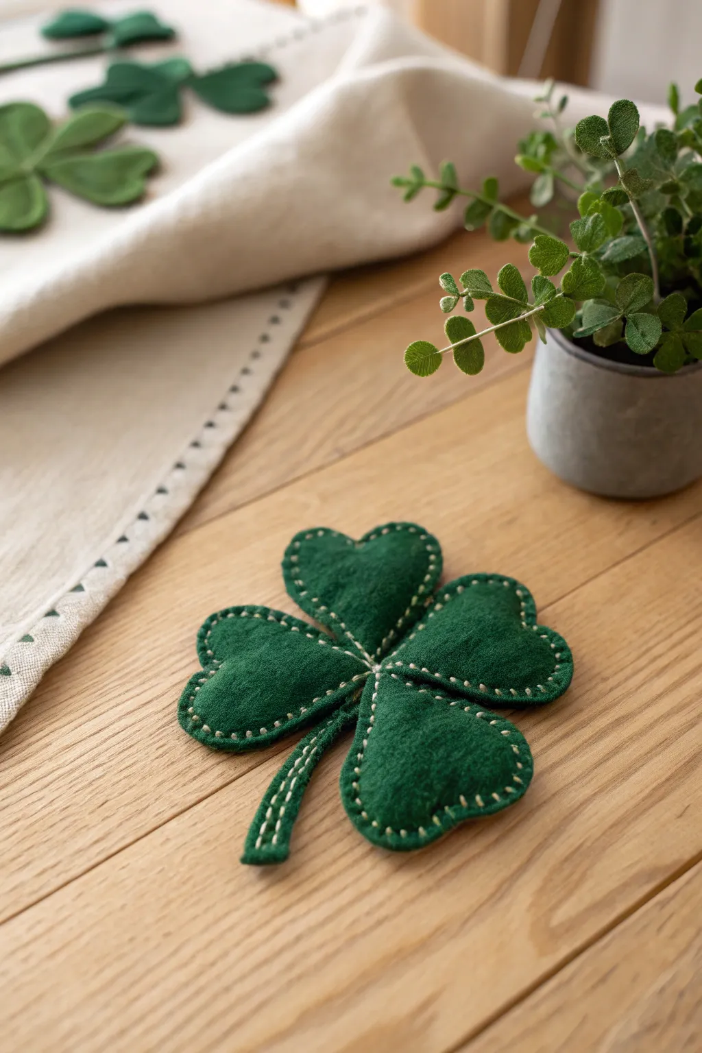 Embrace the charm of St. Patrick's Day with this handcrafted shamrock beauty.