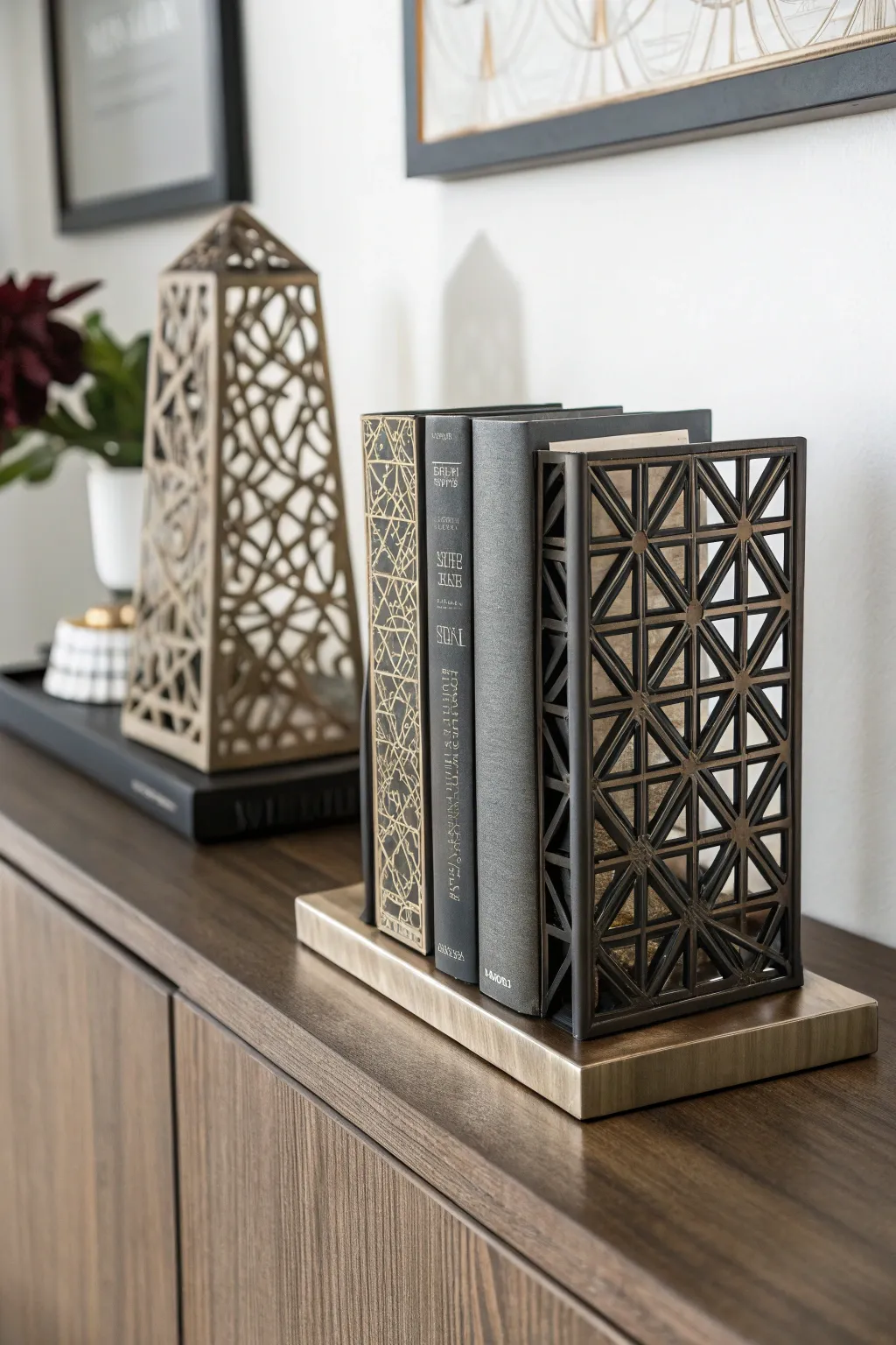 Elevate your shelf game with these modern geometric bookends — a perfect blend of style and functionality.