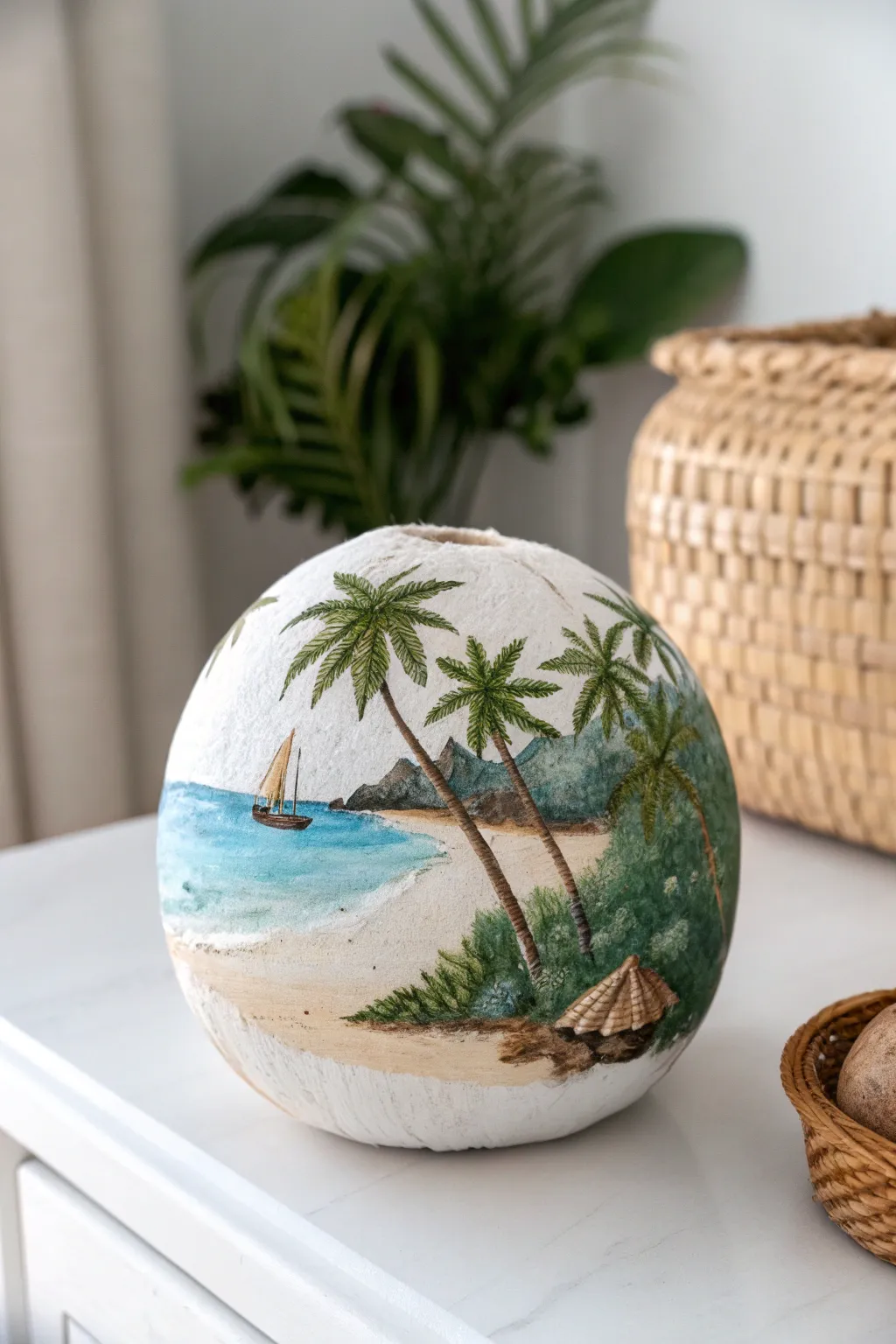 Transform your space with a touch of island paradise, all captured on a coconut canvas.