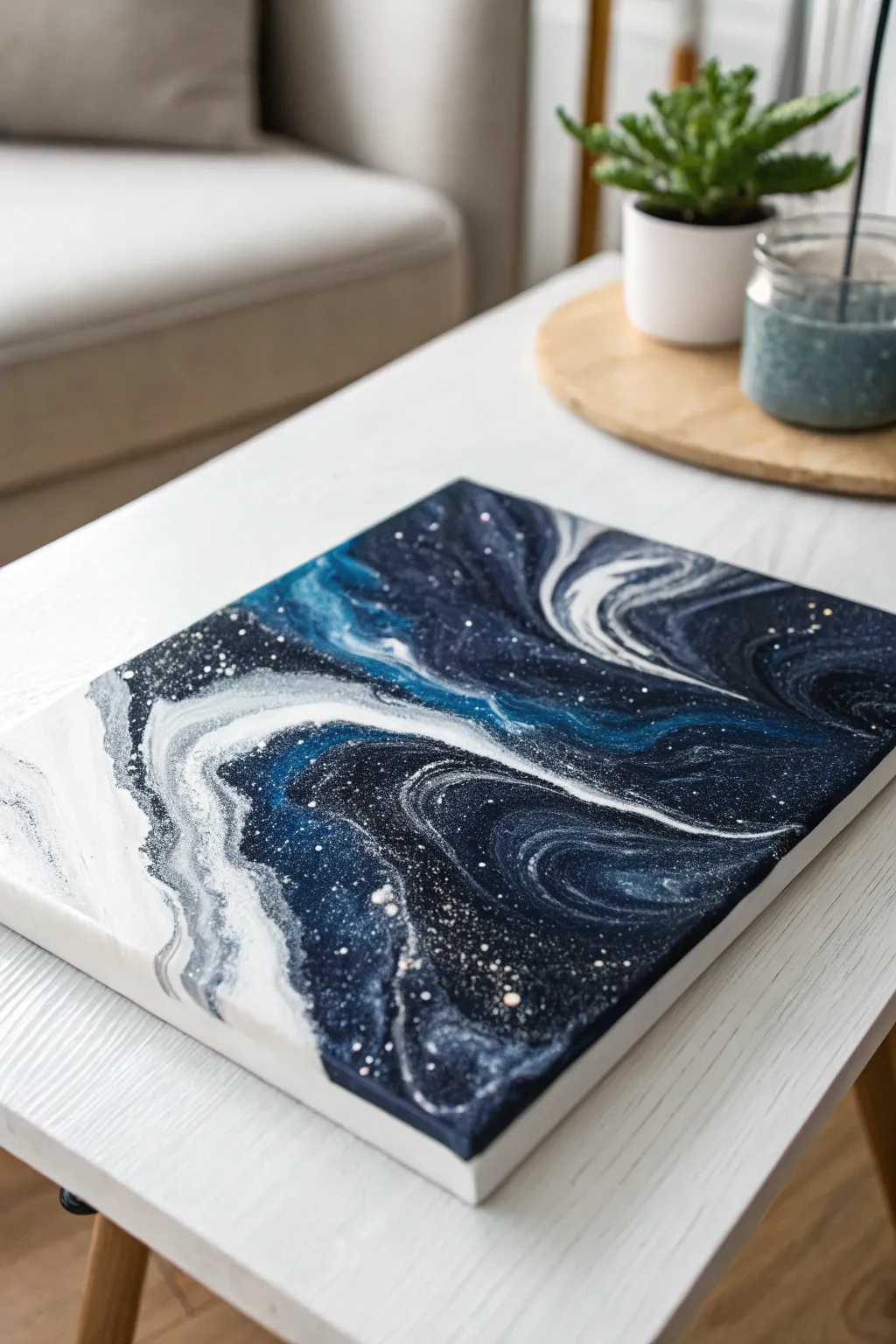 Create your own celestial masterpiece with this enchanting Starry Night pour painting palette.