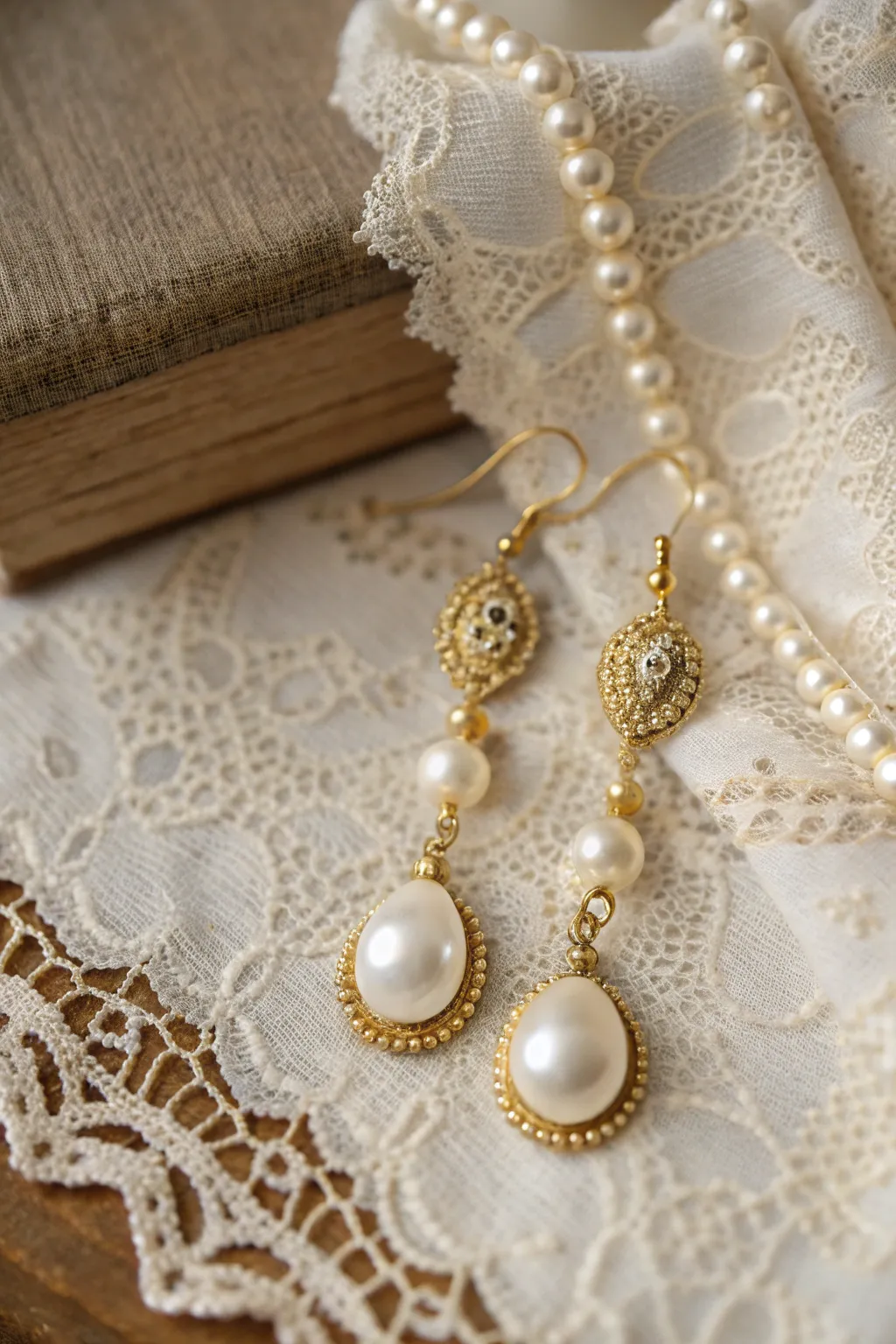 Timeless pearl drop earrings that exude sophistication.