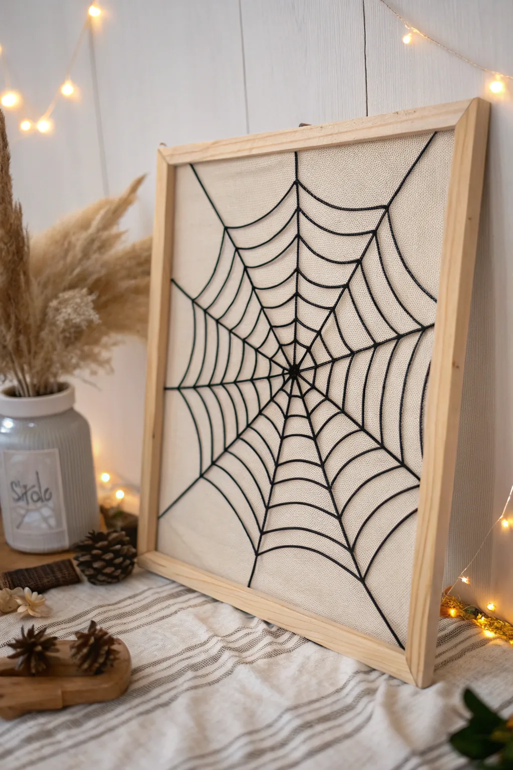 Discover the elegance of symmetry with this geometric spider web art, where math meets minimalism for a stunning visual effect.