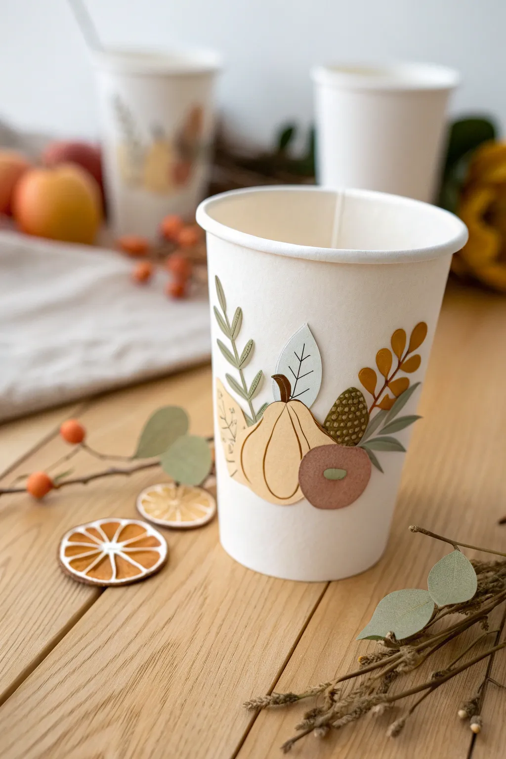 Crafting simplicity: A kid's handmade cornucopia adds a touch of charm to your Thanksgiving decor.