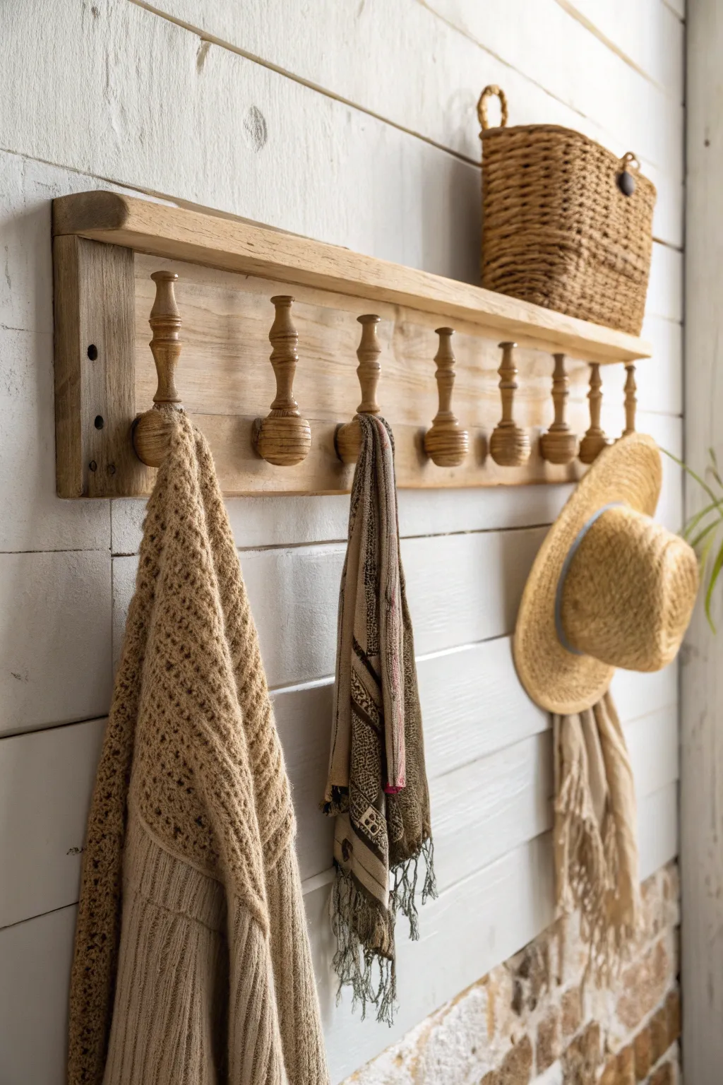 Transform your entryway with a rustic spindle coat rack, where simplicity meets artisanal charm. 🌿✨