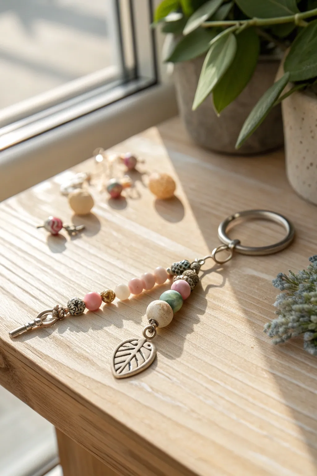 Craft your own beaded keychains and add a personal touch to your keys - a perfect blend of simplicity and style!