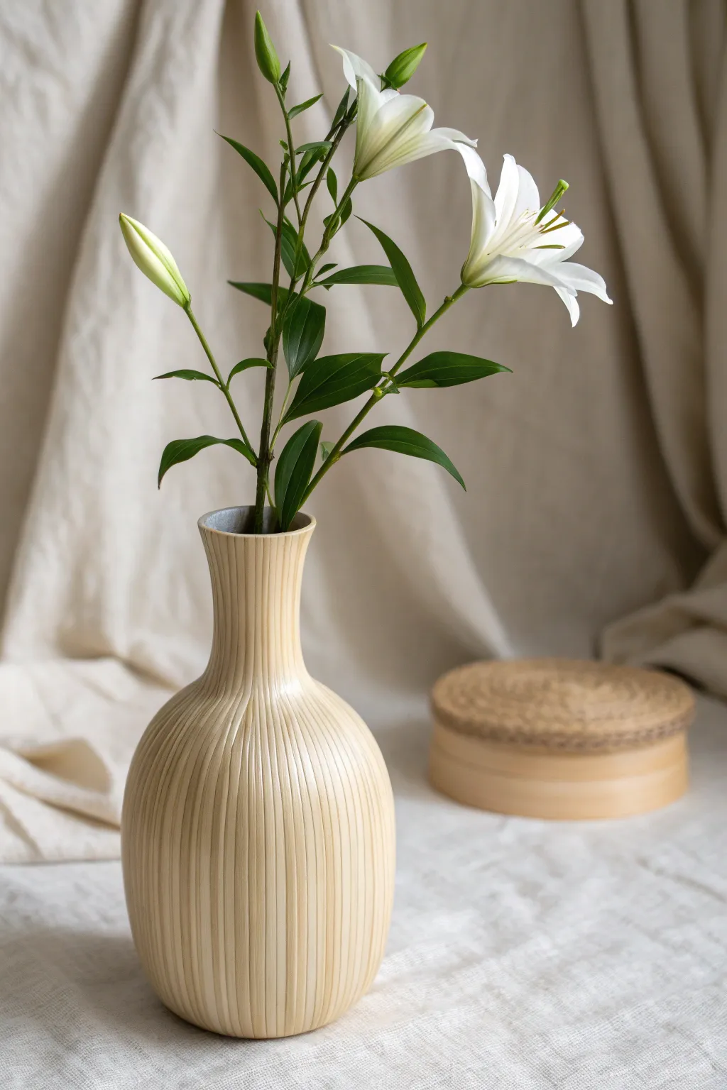 Embrace simplicity and natural beauty with a handcrafted bamboo vase that lets your flowers shine.