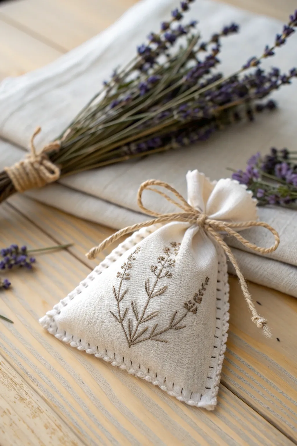 Elevate your space with the soothing aroma and elegant simplicity of handmade lavender sachets.
