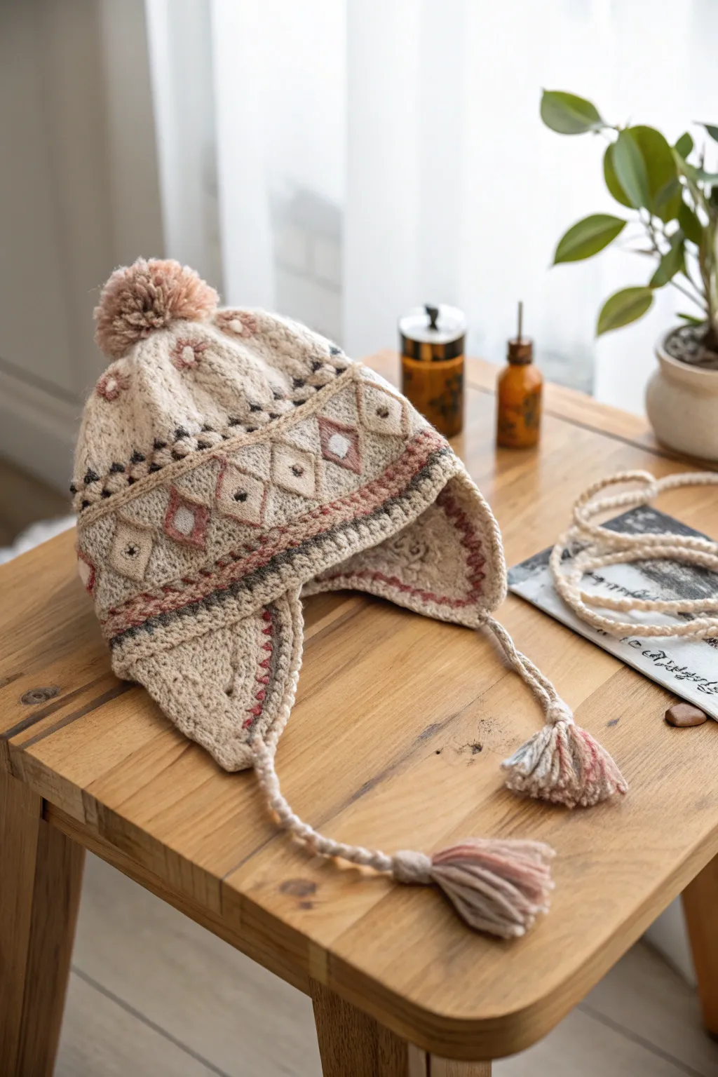 Warmth Meets Style: Discover the cozy charm of crochet beanies with playful earflaps.