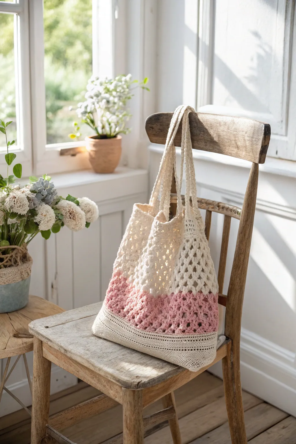 Embrace the charm of handcrafted elegance with this delightful crochet tote, a perfect Mother's Day gift for the mom who loves style and functionality.