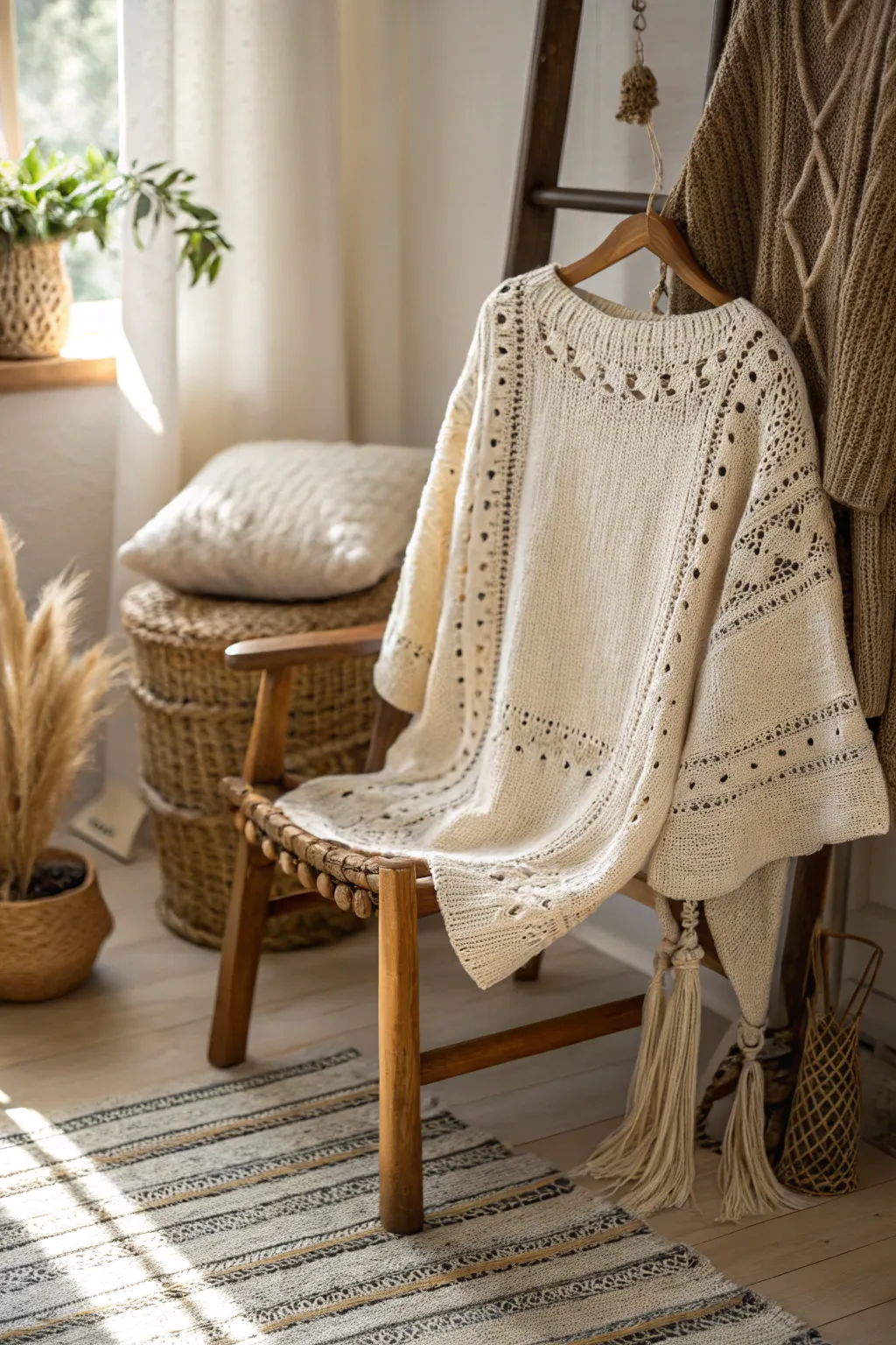 Embrace the allure of simplicity with this hand-crafted crochet pullover.